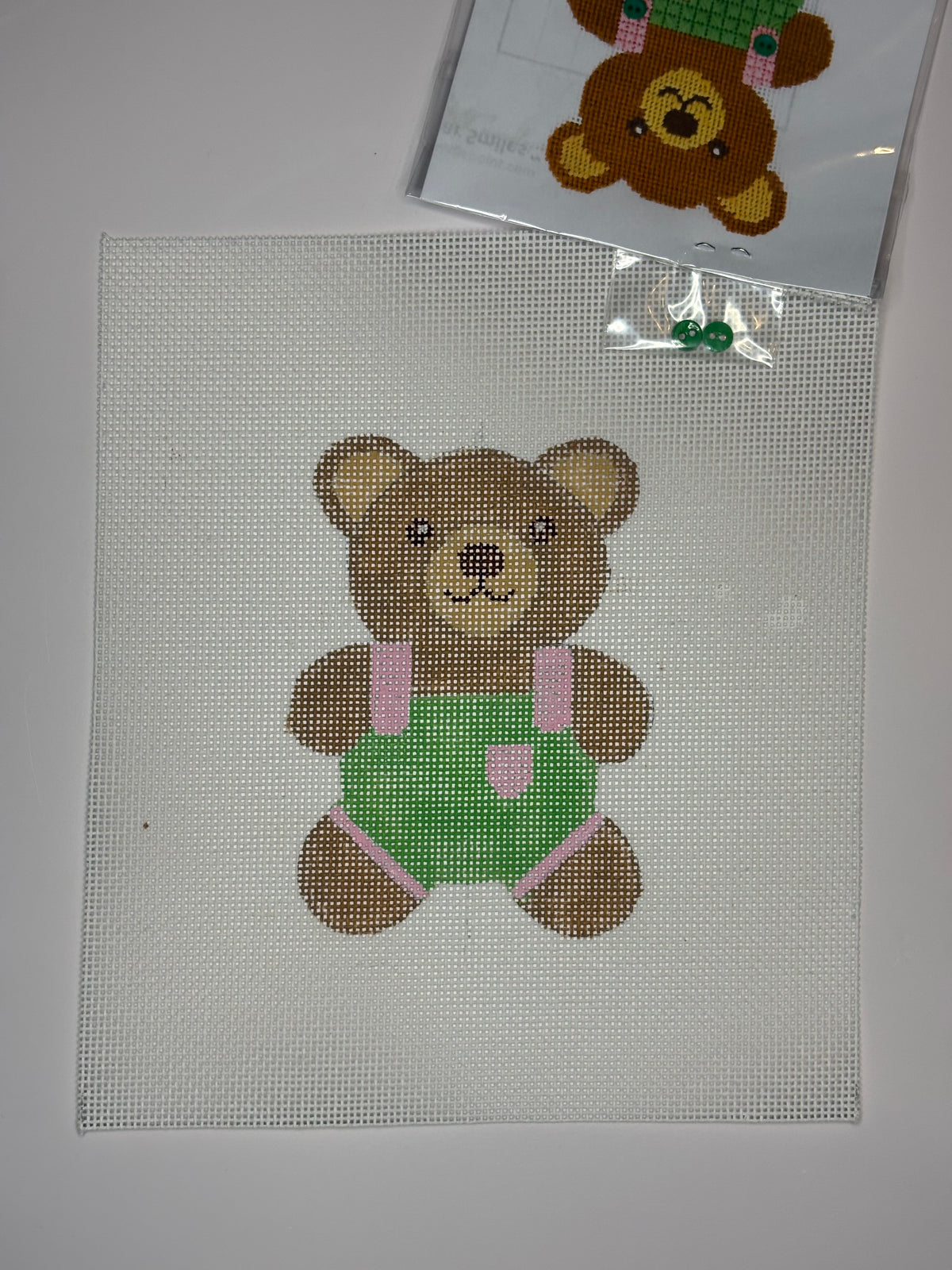 HB-172 Teddy Bear Smiles Green with Stitch Guide - MKT2