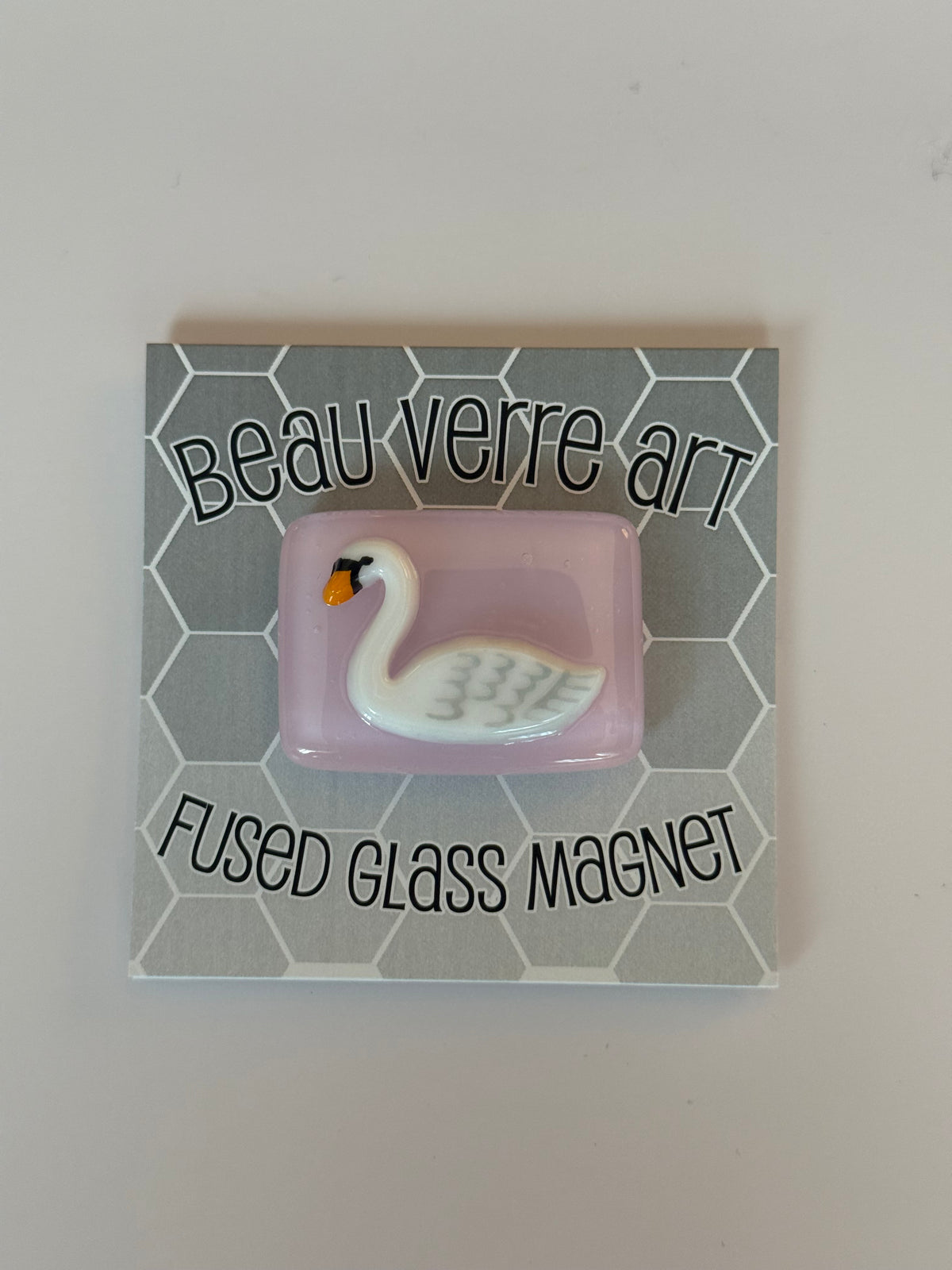 Swan on Pink Fused Glass Needleminder - MKT