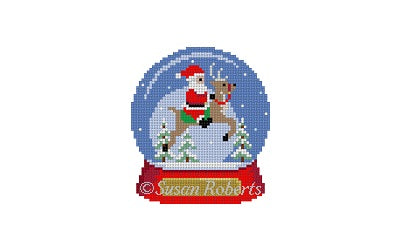 Snow Globe Santa Riding Reindeer 5149