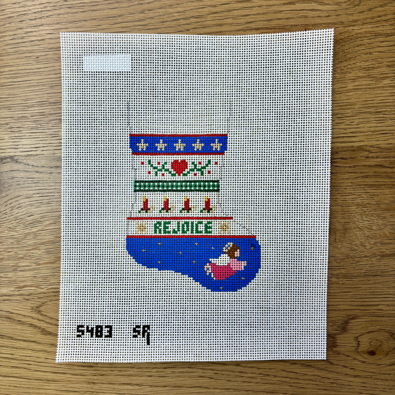 SR5483 Heart, Candle, Angel Stripe - Mini Stocking - TS