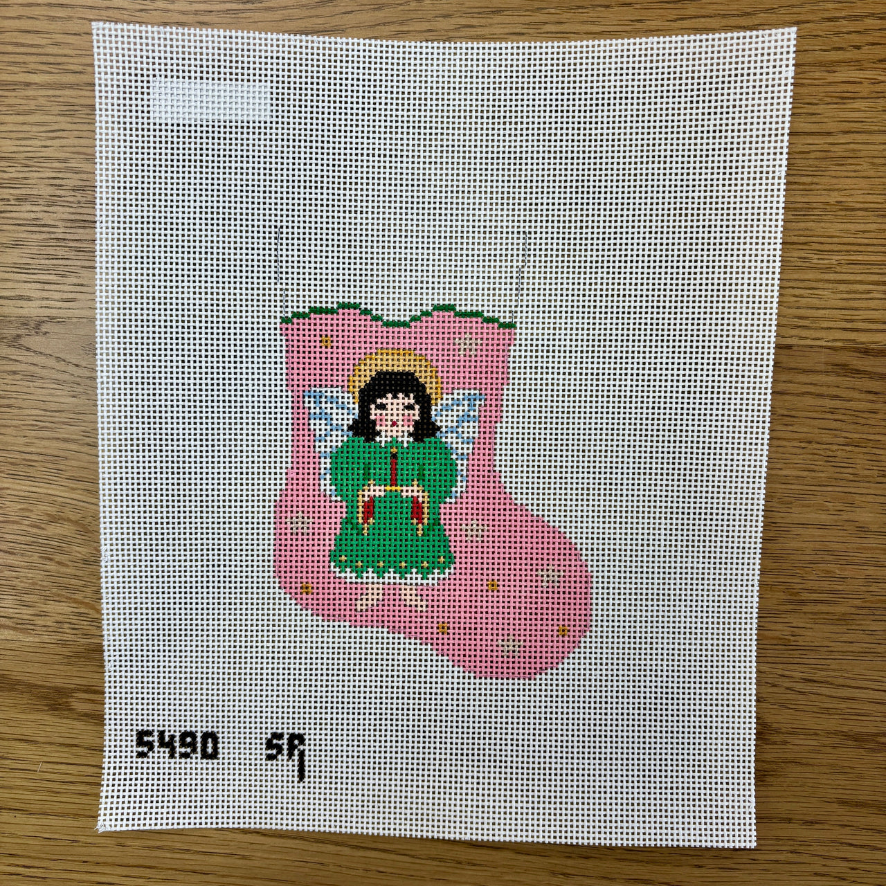 SR5490 Angel on Pink, Mini Stocking - TS