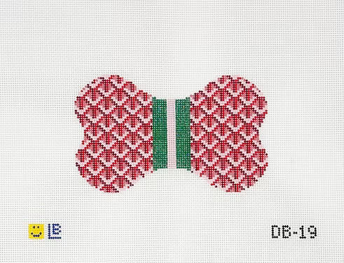 Dog Bone - Yap-ard, Red with Green Stripe DB-19