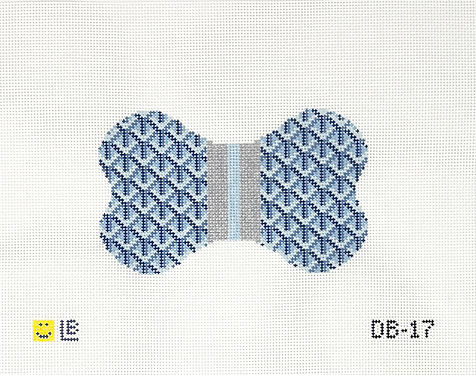 Dog Bone - Yap-ard, Blue with Silver Stripe DB-17