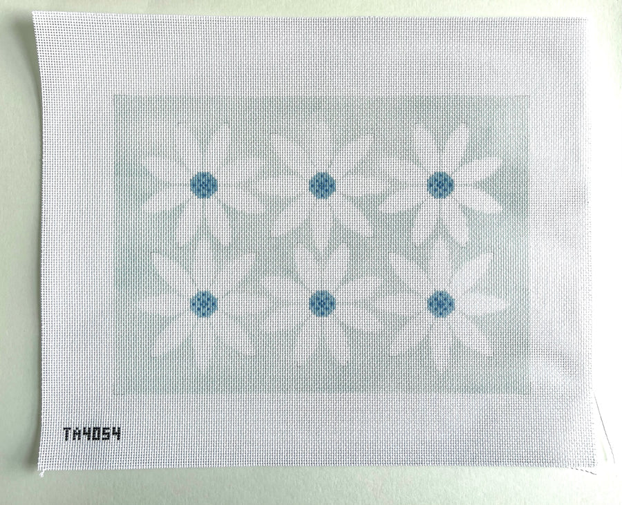 TA4054 Courteney Six Flowers Canvas - White and Blue - TS