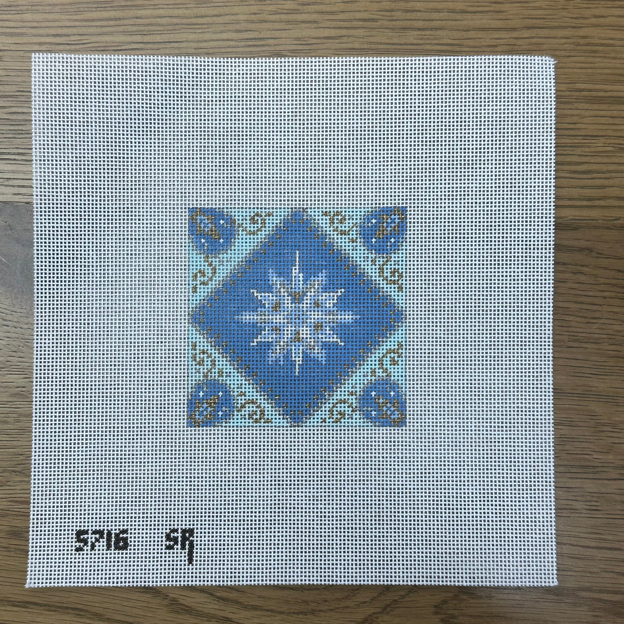 SR5716 Blue, Silver Gold Star, 3" Ornament - TS