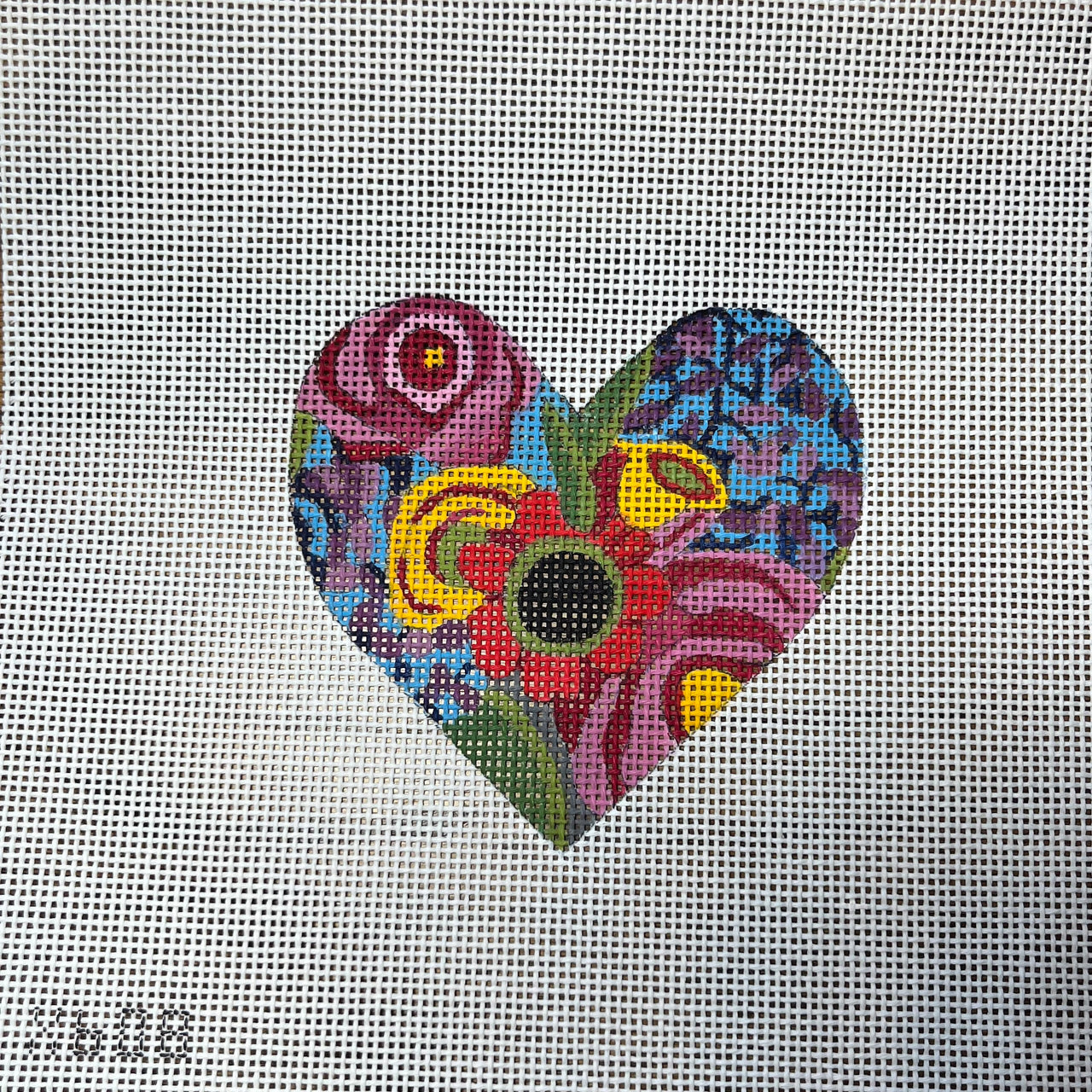 X608 Blue Floral Heart