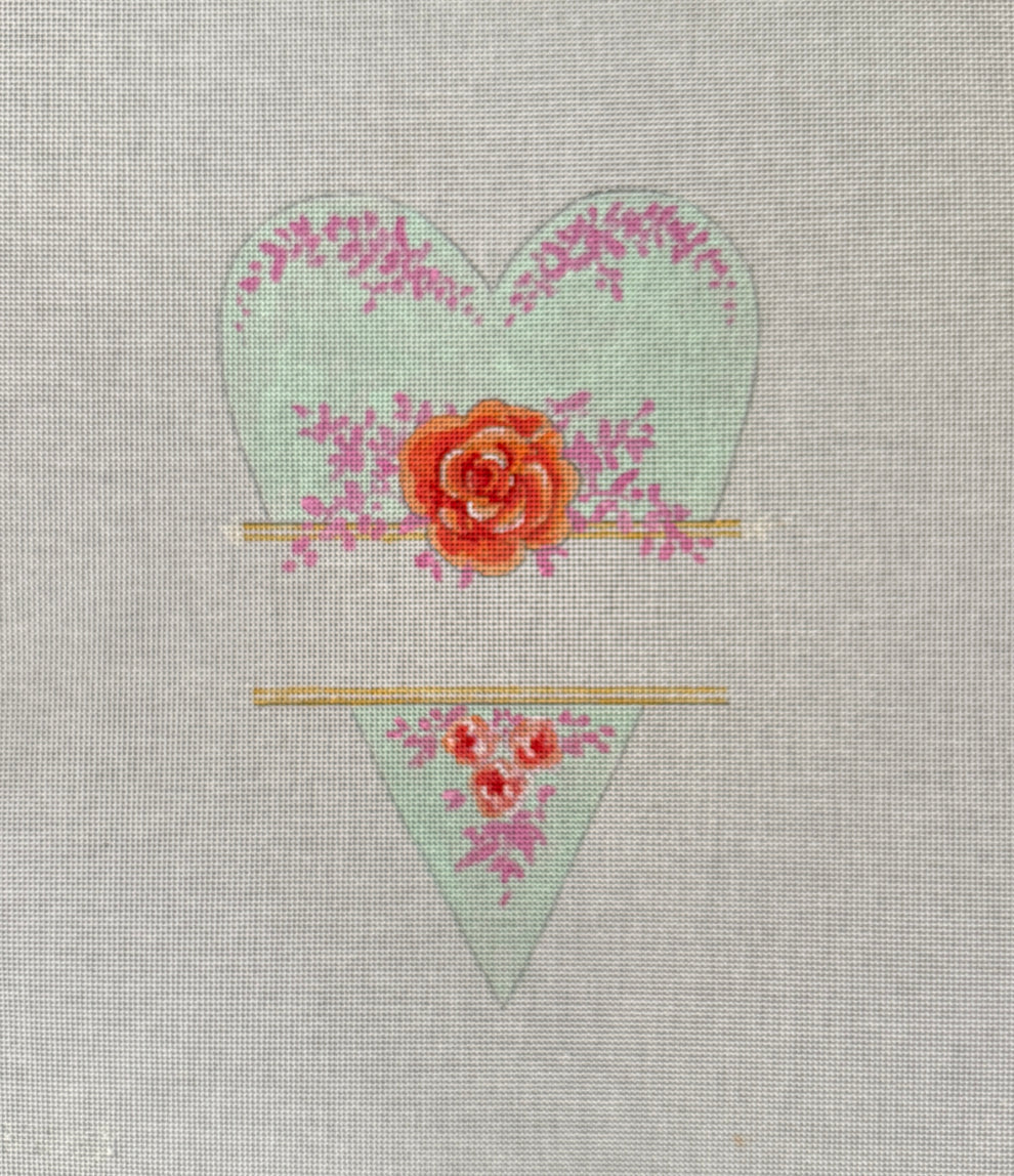 MC525 Blue Floral Heart