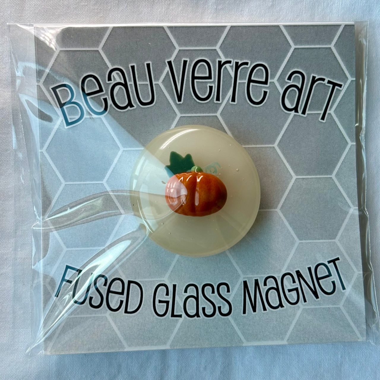 Pumpkin Fused Glass Needle Minder