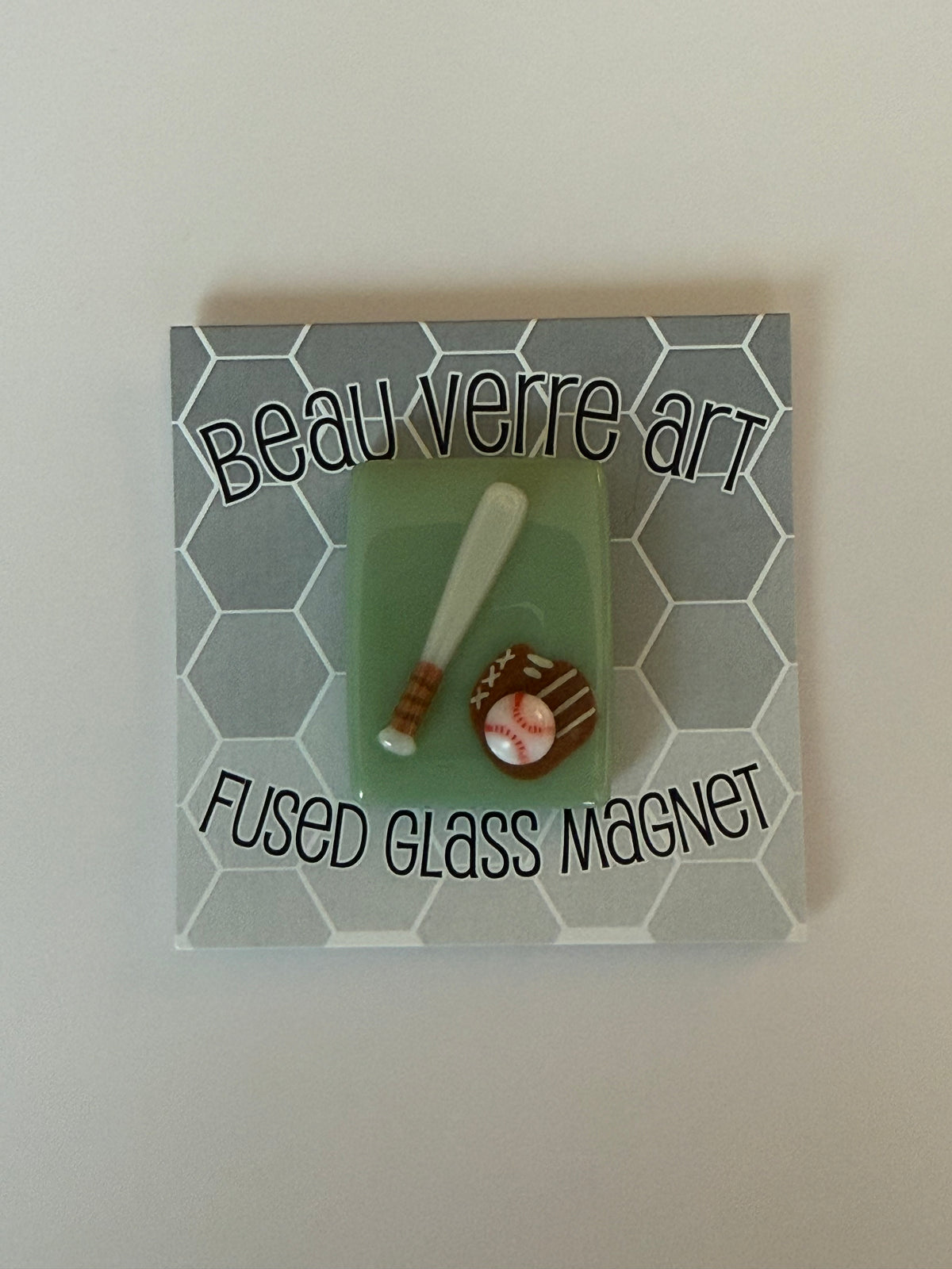 Baseball Bat Fused Glass Needleminder - MKT