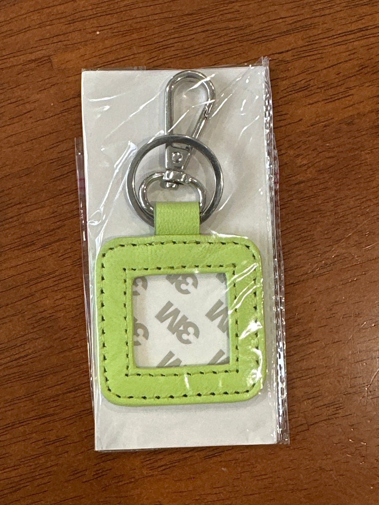 '-  Leather Key Fob - Lime with Silver hardware - TS