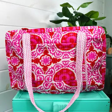 Quilted Zip Tote Bag