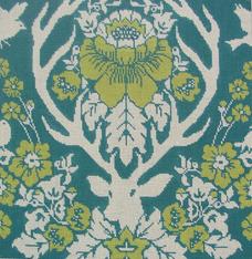 ©JD 4006P ANTLER DAMASK-PEACOCK - TS