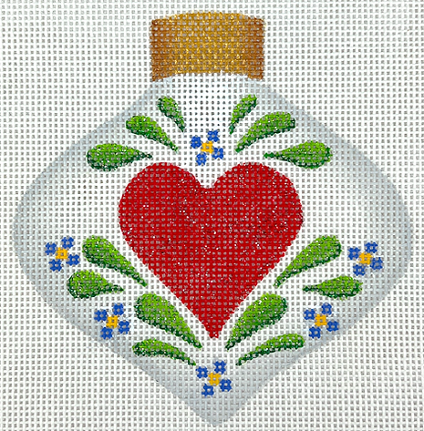 XM-86 Christmas Ornament – Alpine Bauble w/ Heart & Forget-Me-Nots  - TS