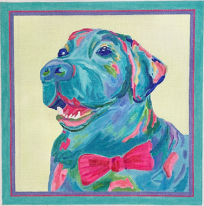 MC-PL-11 Megan Carn – Blue Lab with Hot Pink Bowtie - TS