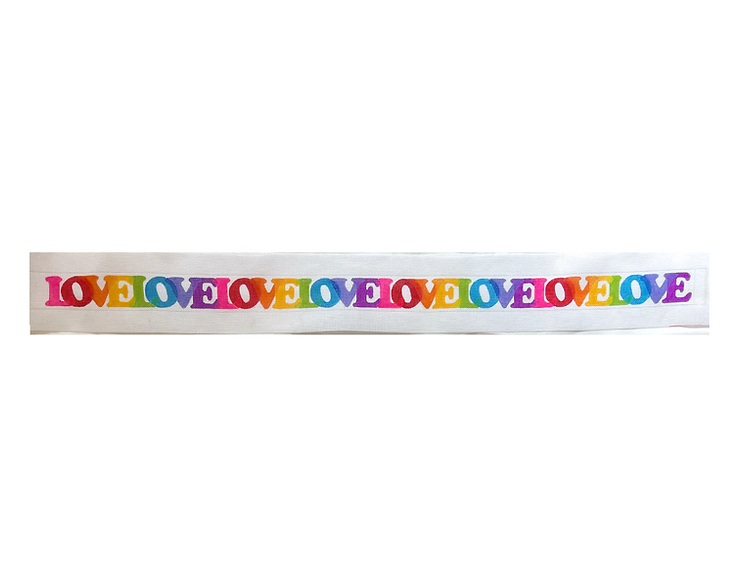 WBL-01 Wide Belt – LOVELOVELOVE… - overlapping letters in rainbow colors      - TS