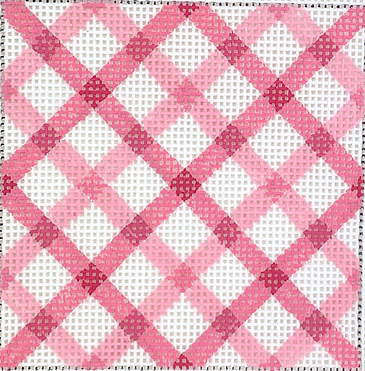 INSSQ3-21 Planet Earth 3” Square Insert – Double Criss Cross Gingham – pinks - TS
