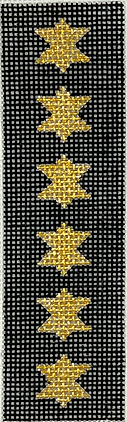 MEZ-02 Mezuzah / Bookmark – Gold Stars of David – on black       - TS
