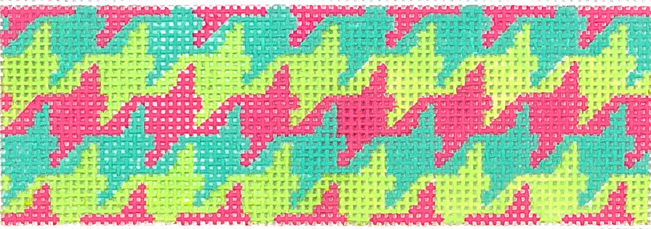 BL-18 Belt – Houndstooth – lime, turquoise & watermelon  - TS