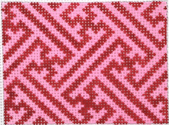 INSPCC-30 Planet Earth Credit Card Case Insert – Chinoiserie Lattice – red & pink - TS