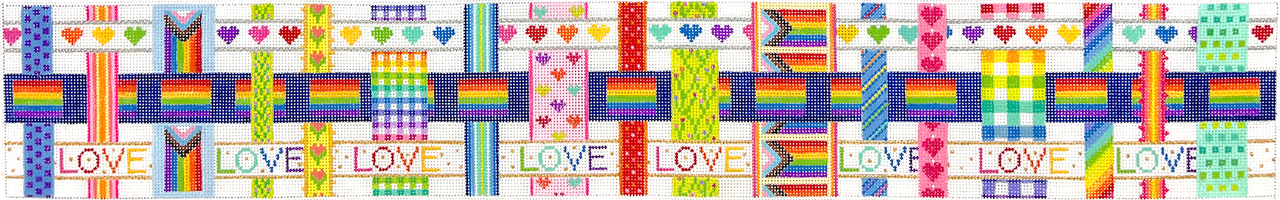 BAS-08 Pride Basket - Woven Ribbons with Rainbow Pride Theme