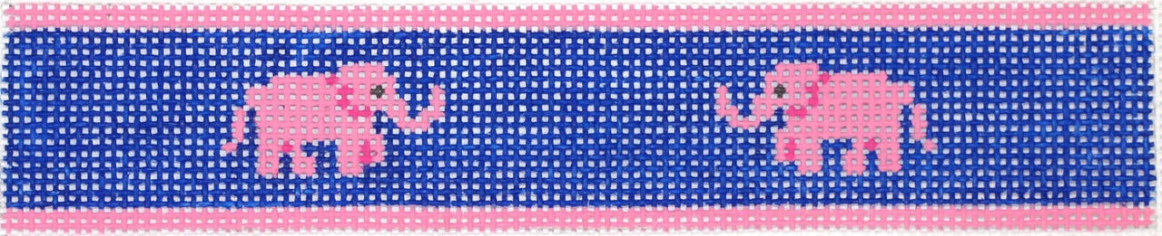 KF-27 Key Fob – Pink Elephants on Navy - TS