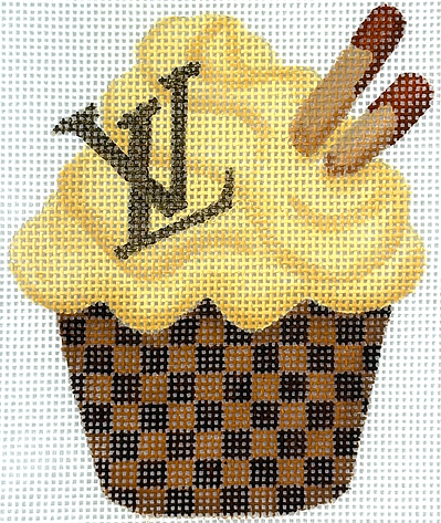OM-436 Mini Designer Dessert – LV Cupcake w/ Caramel Buttercream        - TS