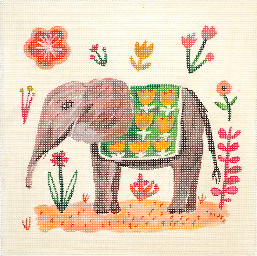 CG-PL-03 Carolyn Gavin – Elephant with Green Blanket     - TS