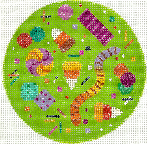 OM-408 Halloween Mini – Halloween Candies on Deep Lime Background       - TS