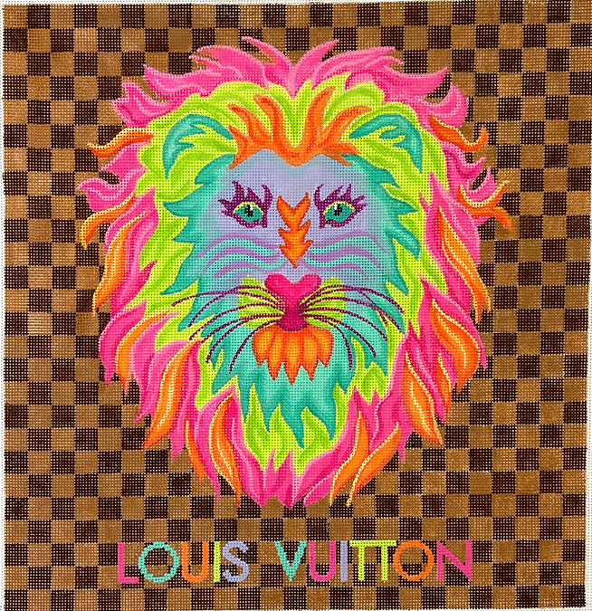 PL-573 Designer Scarf Series - LV Inspired Colorful Lion