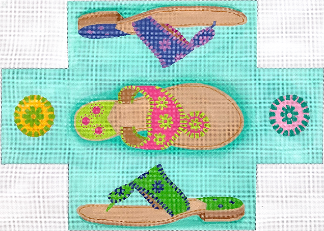 BR-30 Brick – Jack Rogers Sandals – bright multi colors on Caribbean      - TS