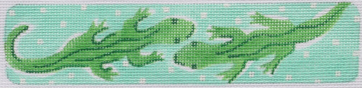 CU-20 Cuff – Lilly-inspired Alligators & Polka Dots – Caribbean aqua & greens - TS