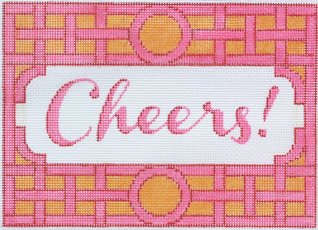 DH-01 “Cheers” w/ Trellis Border – pinks & tangerine - TS