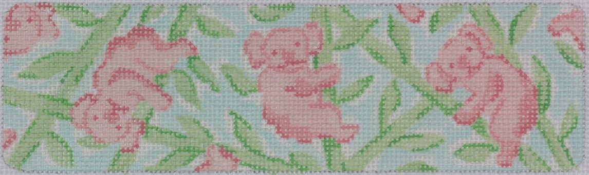 CU-21 Cuff – Lilly-inspired Koala Bears – corals & greens on light blue - TS