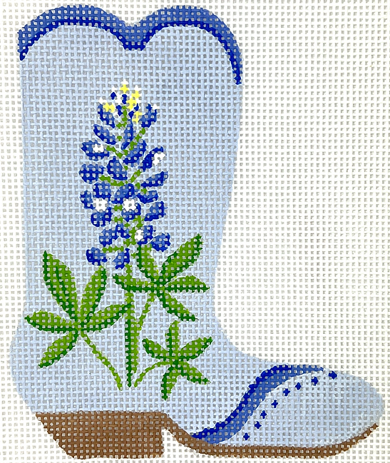 OM-382 Mini Cowgirl Boot - Bluebonnets