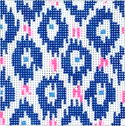 INSSQ3-29 Planet Earth 3” Square Insert – Ikat – dark blues with pink      - TS
