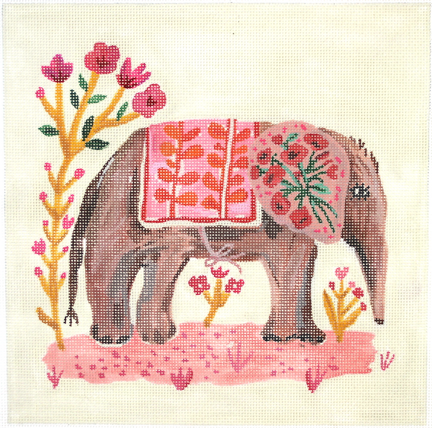CG-PL-02 Carolyn Gavin – Elephant with Pink Blanket      - TS