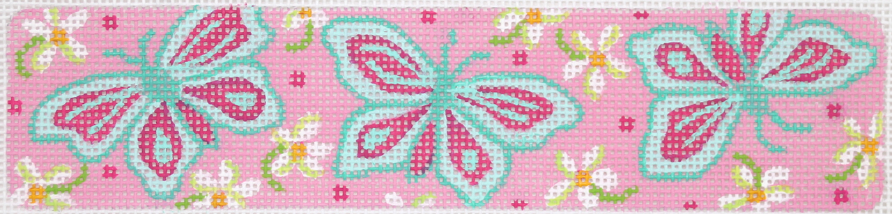CU-25 Cuff – Lilly-inspired Butterflies & Flowers – Pinks, greens & tangerine - TS