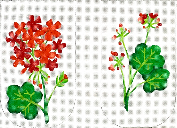 EGC-31 Glasses Case – Geraniums – reds & greens (full-size ONLY) - TS