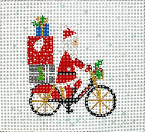 KH-PL-30 Klara Hawkins – London Christmas – Santa on Bicycle     - TS