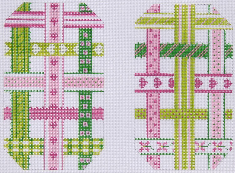 EGC-02F Glasses/phone case - woven ribbons - pinks & greens