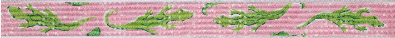 BL-59 Belt – Lilly-inspired Alligators & Polka Dots – pink & greens - TS