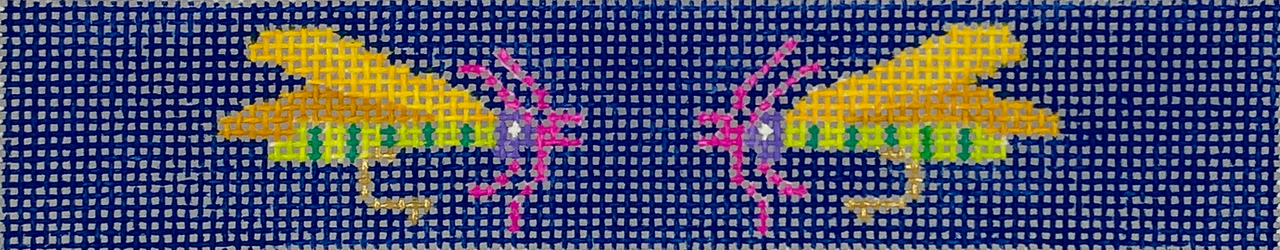 KF-06 Key Fob – Fishing Flies – bright multi on navy  - TS