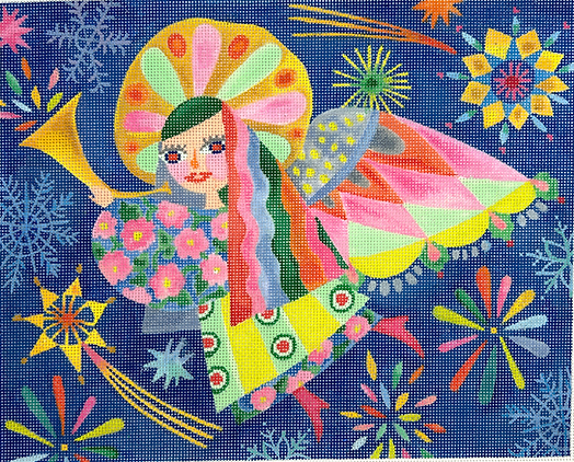 SHS-PL-06 Shannon Snow – Cheerful Angel w/ Horn on Starry Sky        - TS