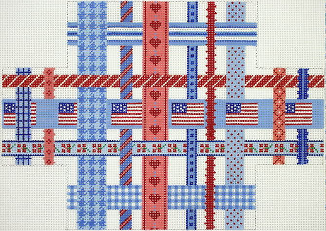 BR-27 Brick – Woven Ribbons – red, white & blue - TS