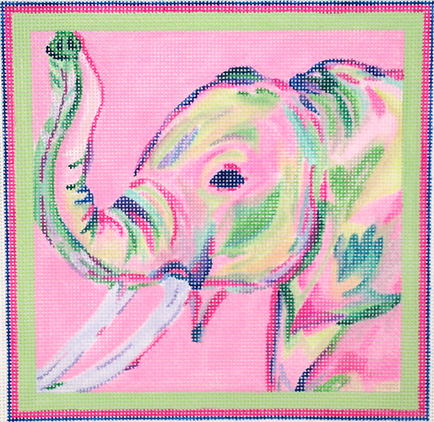 MC-PL-07 Megan Carn Elephant – pink multi on bright pink      - TS
