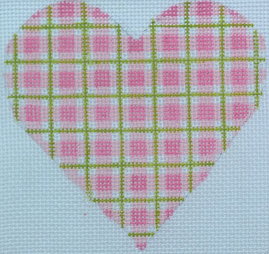 OM-13 Mini Heart – Plaid – pinks w/ lime (September)  - TS