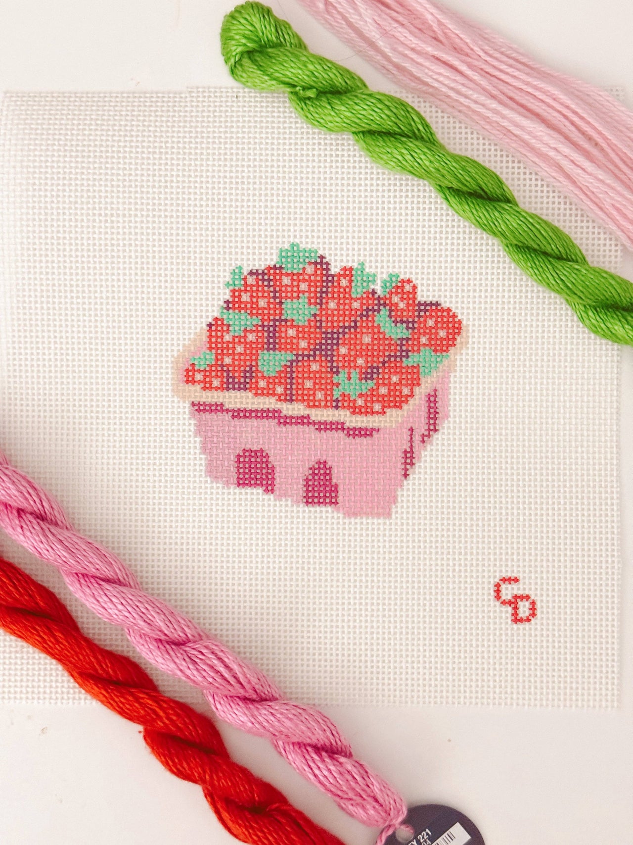 Strawberry Basket Needlepoint Canvas