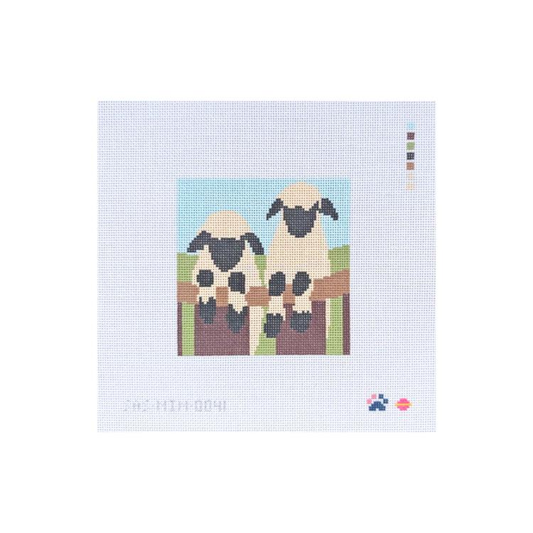 SAS-NIN-041 Two Sheep on Fence