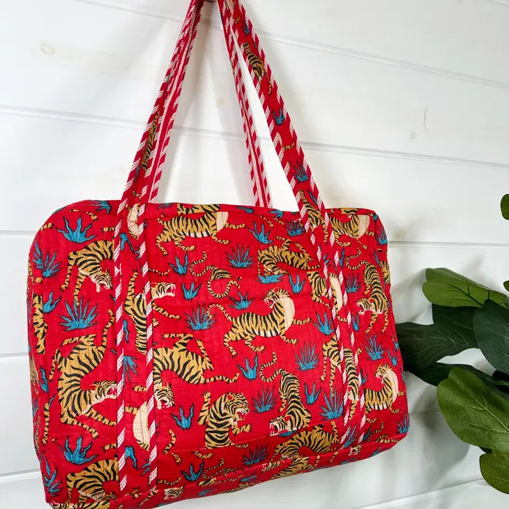 Quilted Zip Tote Bag