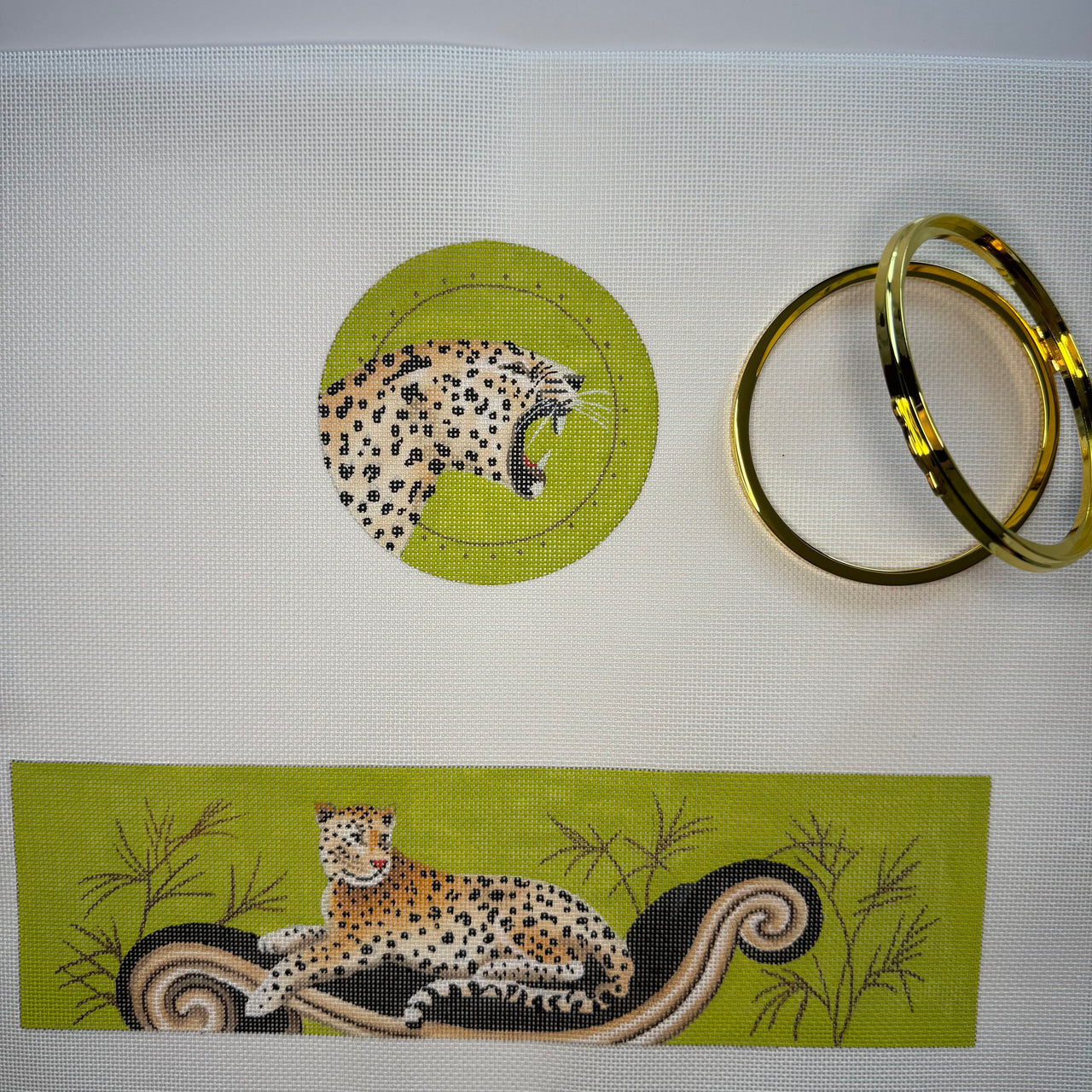 Leopard on Chaise Treasure Box with Hardware TB101